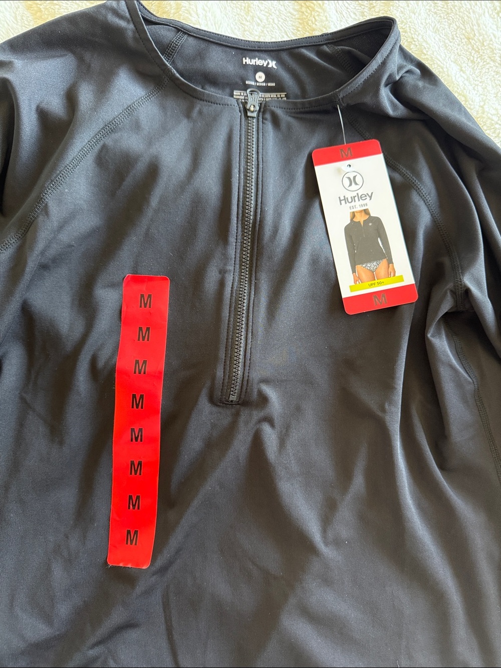 Hurley Black Men's Quarter-Zip Performance Pullover